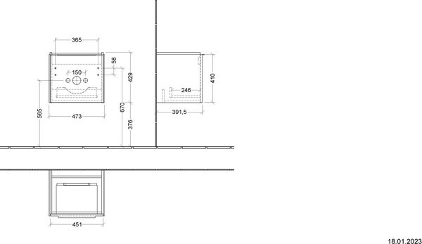 Waschtischmöbel Villeroy & Boch Subway 3.0 graphite image number 1