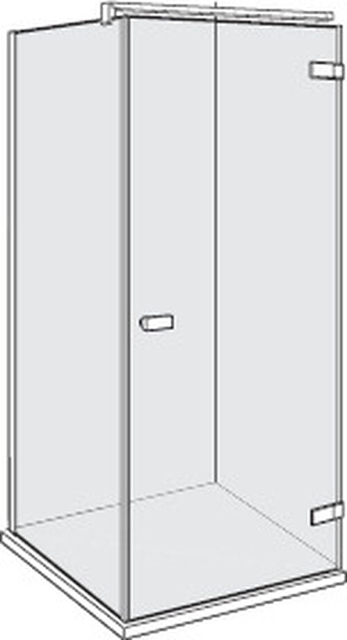 Porte battante Alterna lin.3 Noir mat Verre clair CareTec Pro