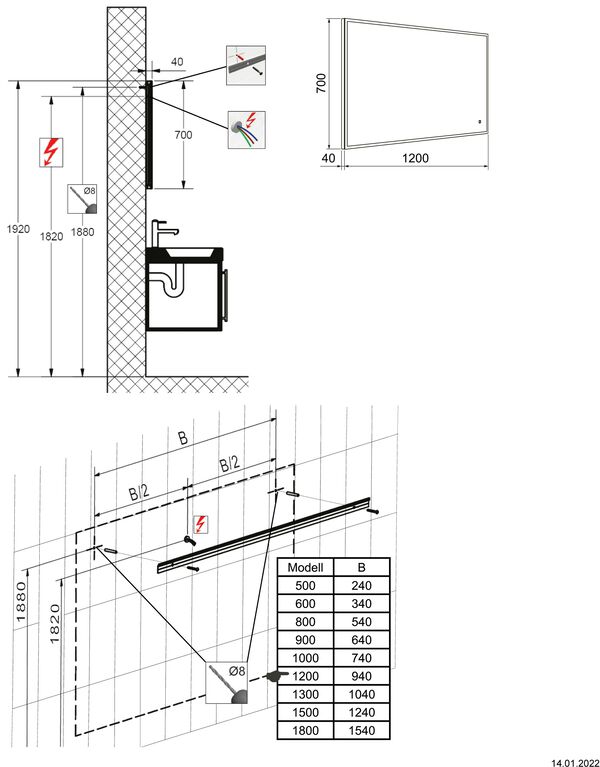 Miroir lumineux Alterna quattro luci LED image number 1