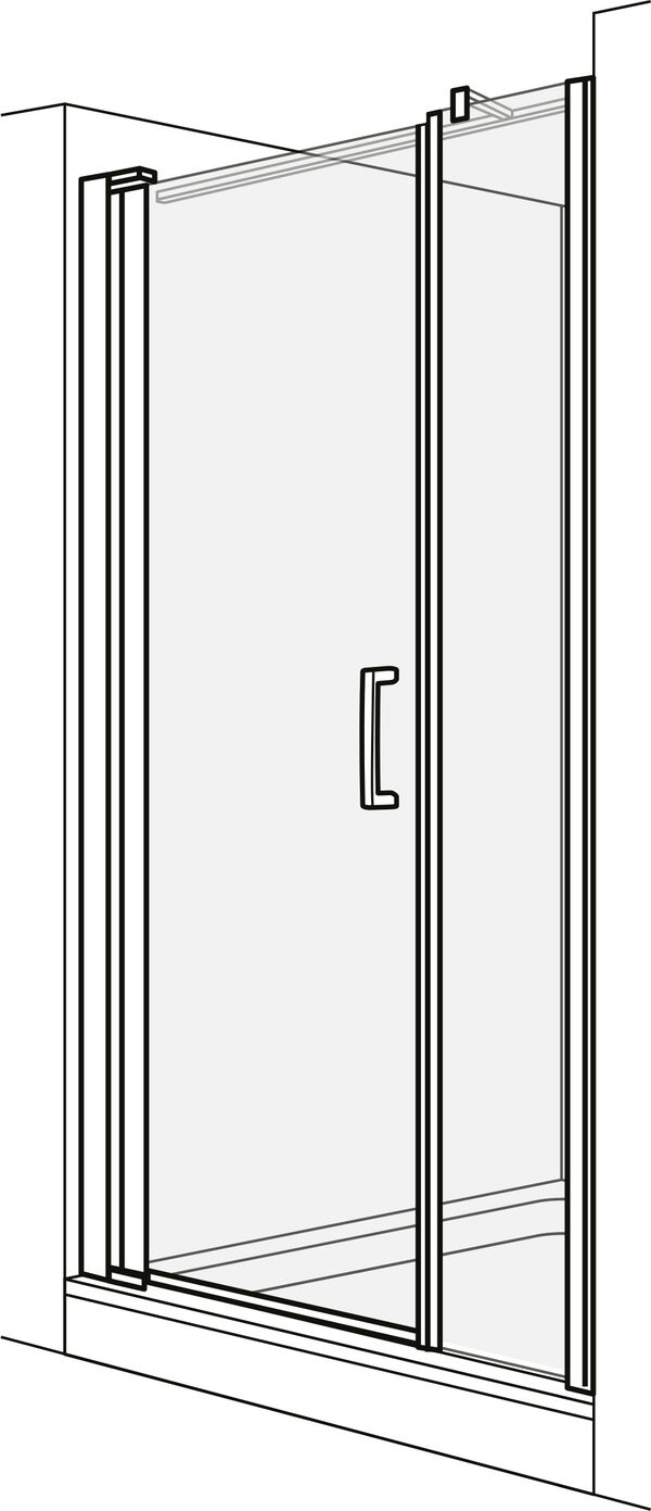 Porte battante Duscholux Optima 6 Silber hochglanzeloxiert Verre clair CareTec Pro image number 0