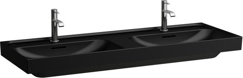 Lavabo double Laufen Meda 130 x 46 cm Noir mat