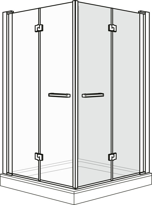 Drehfaltt&uuml;r Duscholux Optima 6 Silbereloxiert Echtglas klar