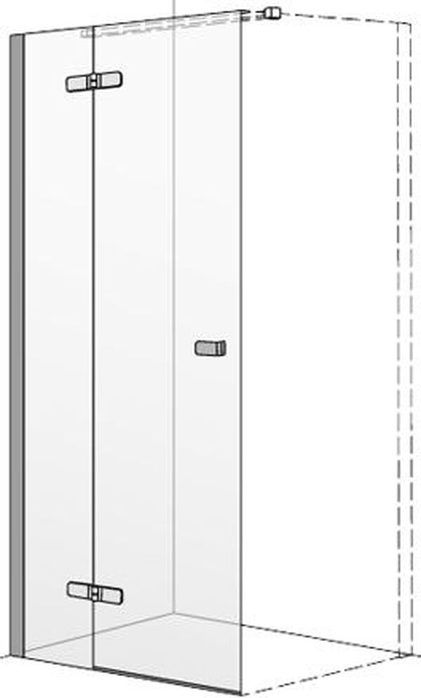 Porte battante Koralle S500 Chrom&eacute; Verre clair image number 0
