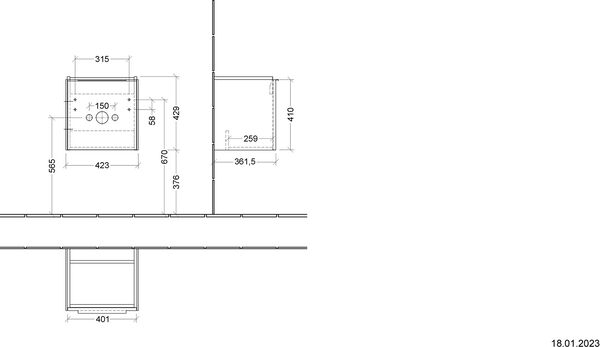 Meuble sous-lavabo Villeroy & Boch Subway 3.0 Blanc image number 1