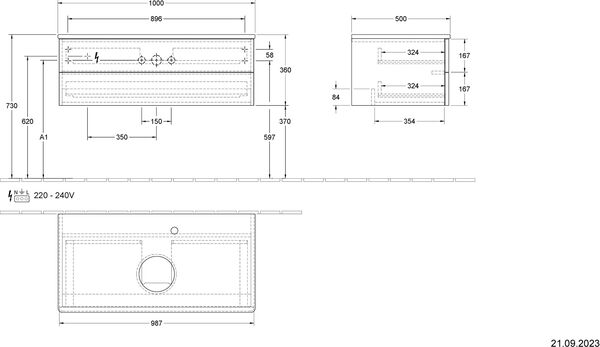 Waschtischmöbel Villeroy & Boch Antao Schwarz matt image number 1