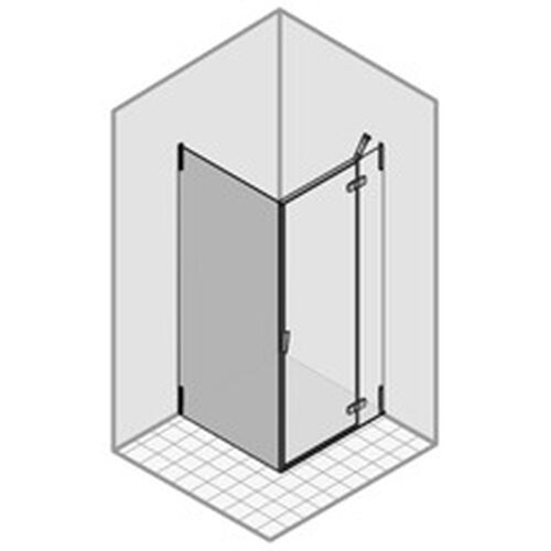 Seitenwand Duka Pura 5000, Bodenmontage Verchromt/Alu hochglanz Parsol grau