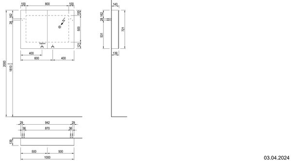 Spiegelschrank Alterna enea LED plus Lava grey Lichtfarbe stufenlos verstellbar 2700-6500 K image number 2