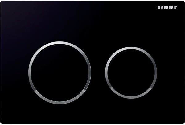 Plaque de d&eacute;clenchement Geberit Omega20 round Noir/Brilliant/Noir image number 0