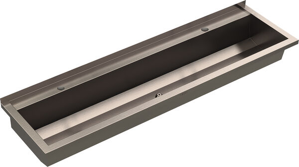Waschrinne KWC Planox PL16T Breite 160 cm, Tiefe 44,2 cm mit Armaturenbank ohne Armaturenloch image number 0