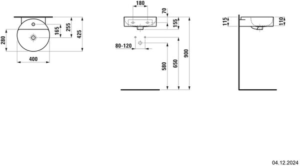 Handwaschbecken Laufen Val 40 x 42.5 cm Weiss Cleaneffekt image number 1