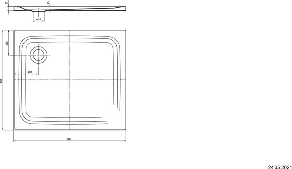 Receveur de douche Kaldewei Superplan Classic blanc mat image number 1