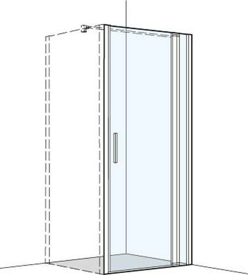 Porte battante Koralle S400 Plus Couleur d'argent Verre clair
