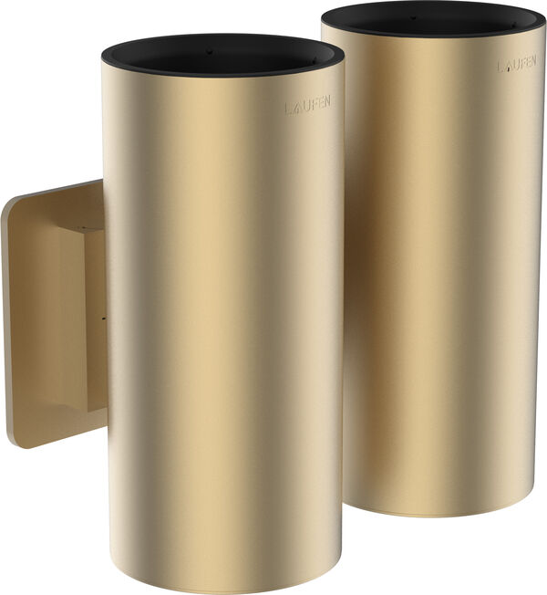 Doppel-Zahnputzbecher Laufen Niara Gold&nbsp;matt pale&nbsp;PVD image number 0