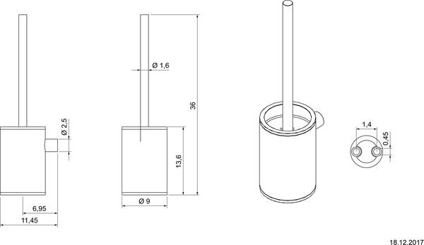 Porte-balai Nosag Ineoline Pure Acier inoxydable mat image number 1