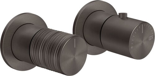 M&eacute;langeur de douche-set de montage final Gessi Habito Black metal brushed Trame