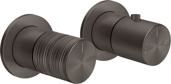 M&eacute;langeur de douche-set de montage final Gessi Habito Black metal brushed Trame image number 0