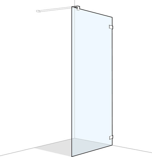 Cloison latérale à pose libre Koralle S606 Plus noir mat Verre clair Duschguard