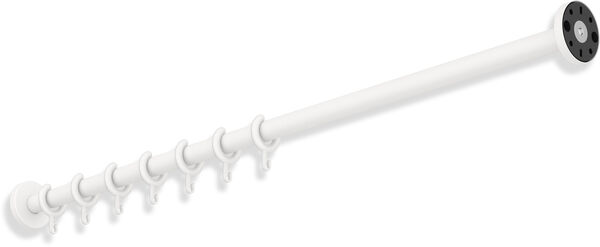 Asta da doccia Hewi 900, lunghezza 1000 mm, con 10 anelli per tende, &oslash; 25 mm, rosette &oslash; 70 mm, image number 0