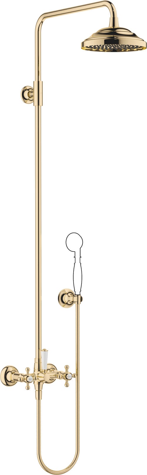 Batteria da doccia con doccia fissa Dornbracht Madison Ottone