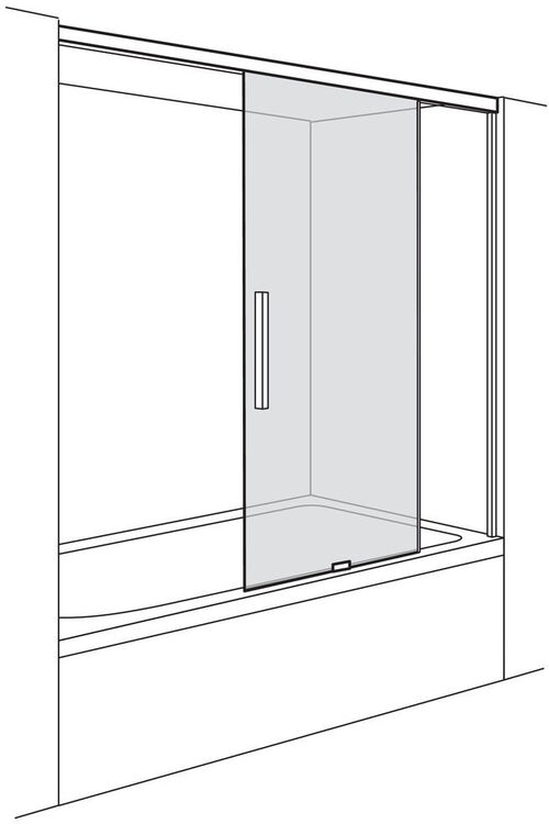 Porte coulissante Duscholux Viva argent éloxé brillant Verre clair CareTec Pro
