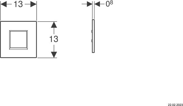 Commande urinoir Geberit Typ20 square Chrom&eacute; mat image number 1