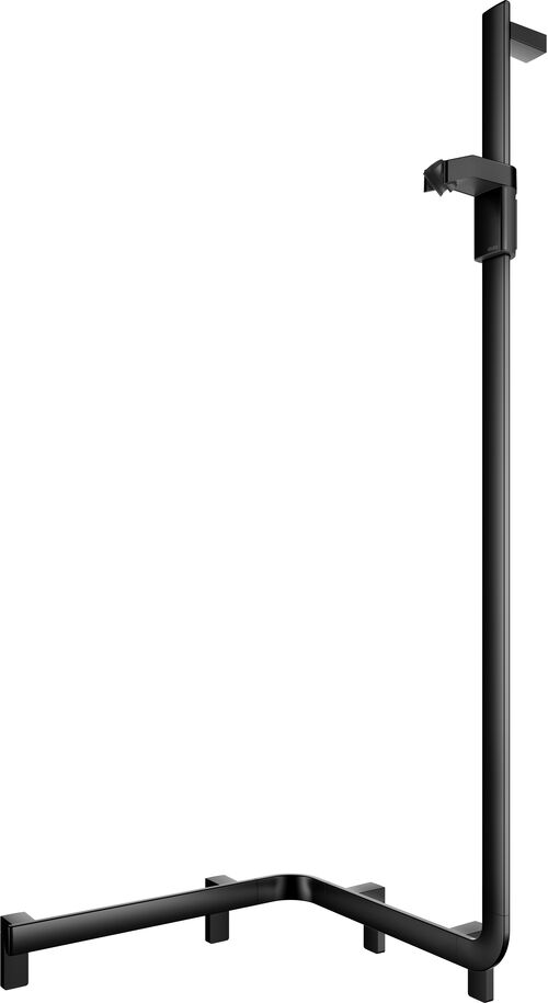 Barre de douche avec barre d'appui Keuco Collection Axess Noir mat Curseur de douche noir mat