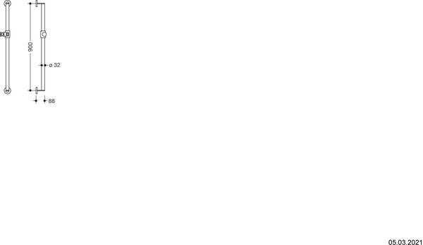 Glissi&egrave;re de douche Hewi 900 Acier inoxydable mat image number 1