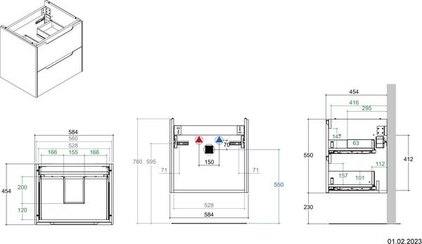 Waschtischm&ouml;bel Alterna green plus Schwarz image number 1