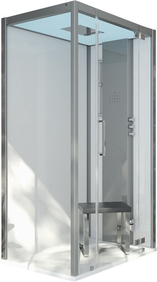 Doccia a vapore Hoesch Sense Perience Bianco Vetro trasparente EverClean