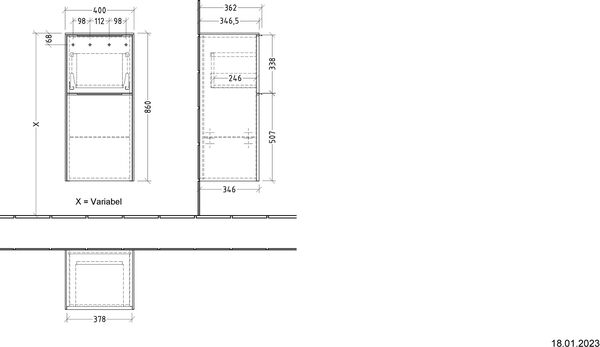 Armoire lat&eacute;rale Villeroy & Boch Subway 3.0 Taupe image number 1