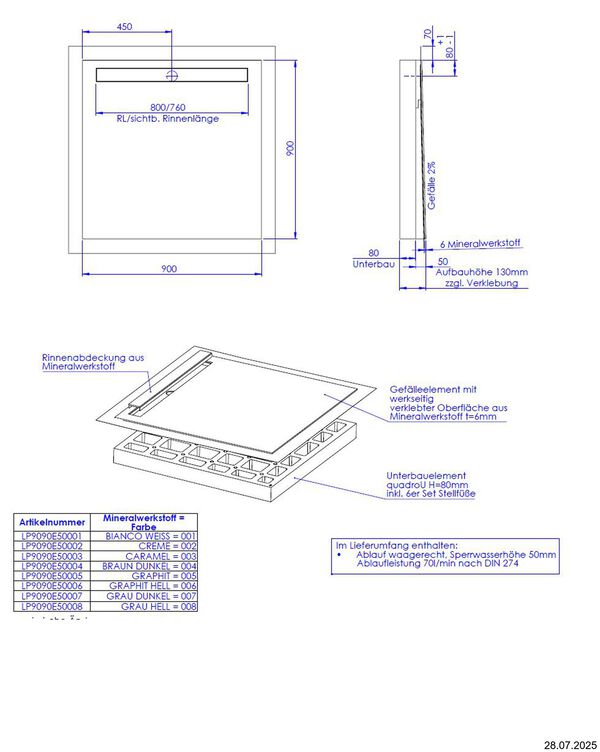 &Eacute;l&eacute;ment de douche Schedel LinePlus Pure image number 1