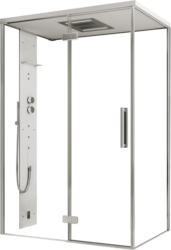 Douche &agrave; vapeur Ronal Mimesi Argent brillant Panneau avant en acier inoxydable poli image number 0