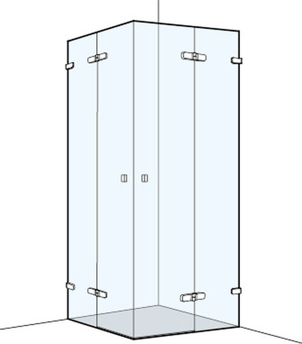 Eckeinstieg Koralle S505 Plus Verchromt Echtglas klar Plus image number 0