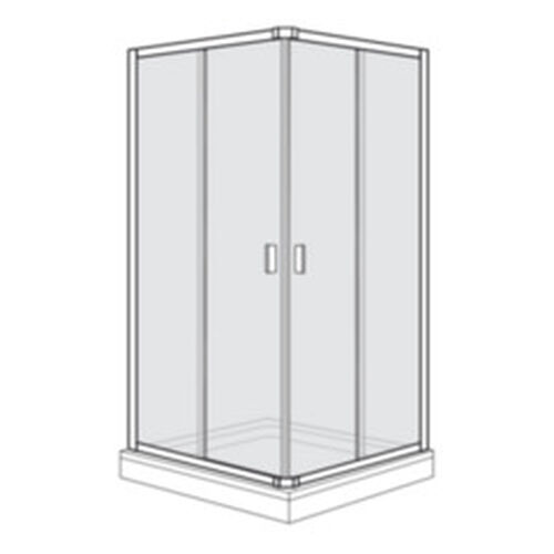 Paroi diagonale Duscholux Optima 400 argent éloxé Verre clair