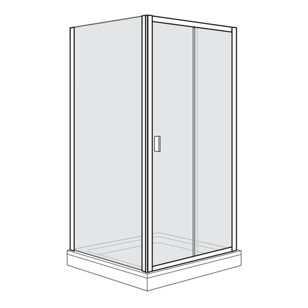 Porte coulissante Duscholux Optima 400 Argent éloxé Verre clair CareTec image number 0