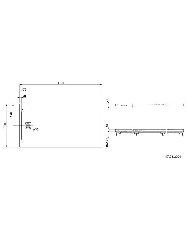 Duschenwanne Laufen Pro Superflach Hellgrau matt image number 1