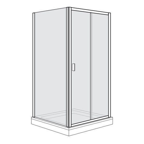 Gleitt&uuml;re Duscholux Optima 400 Silbereloxiert Echtglas klar