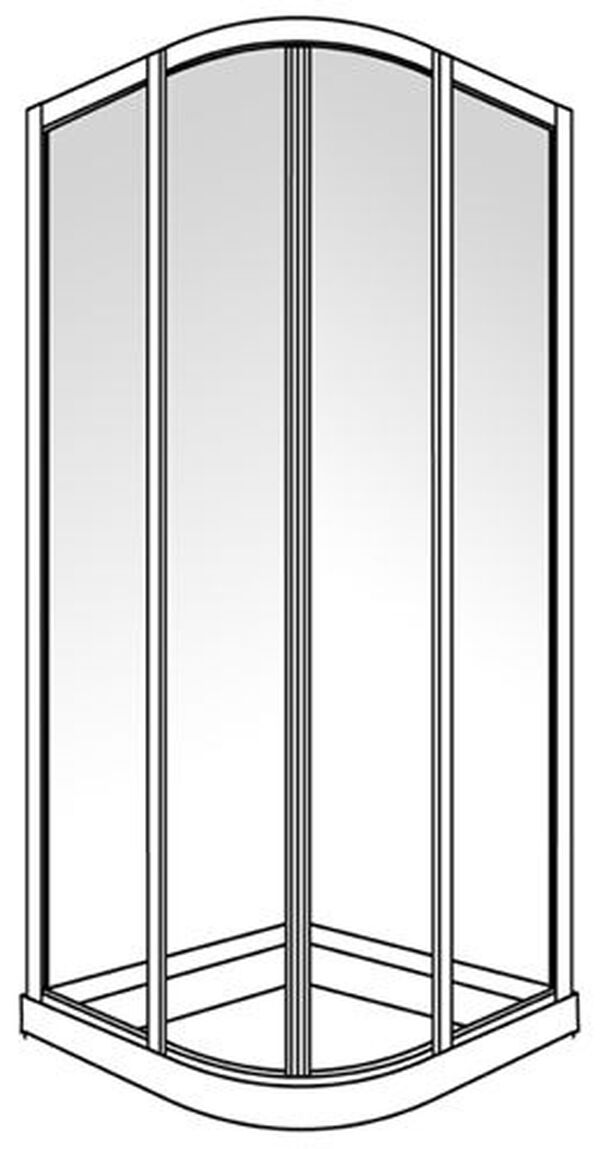 Cabine arrondi Duscholux Optima 300 Round Argent éloxé Verre clair CareTec Pro image number 0