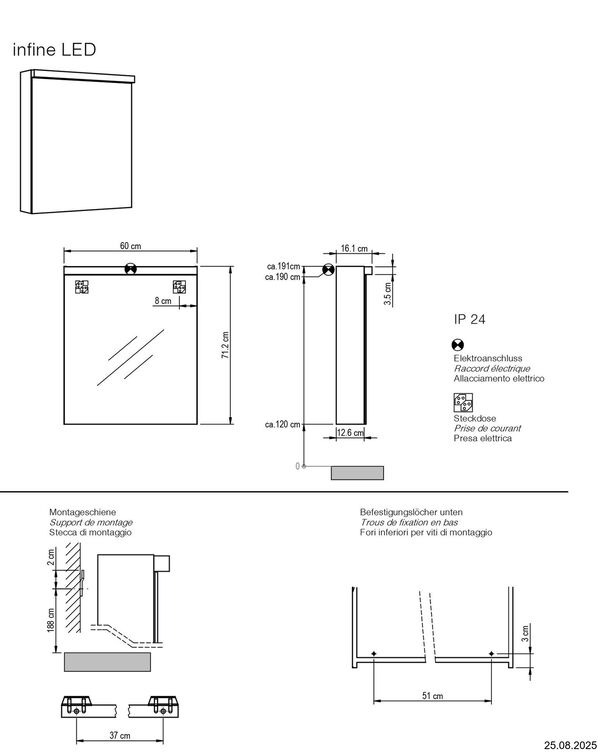 Spiegelschrank Alterna infine LED Weiss Lichtfarbe Neutralweiss 4000 K image number 1