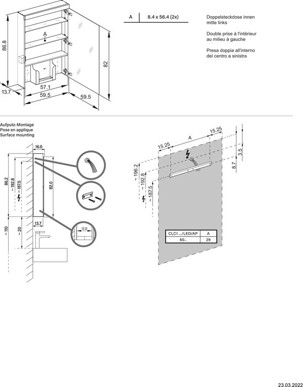 Spiegelschrank Schneider Care LED Weiss Lichtfarbe Neutralweiss 4000 K image number 1