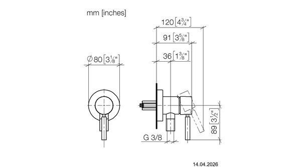 Einhandbatterie-Endmontageset Dornbracht Chrome matt image number 1