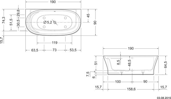 Badewanne Duravit Cape Cod, Vorwandversion weiss matt image number 1