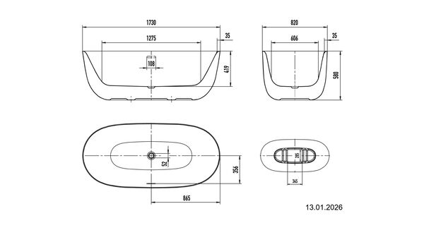 Badewanne Kaldewei Meisterst&uuml;ck Oyo Duo Schwarz matt image number 5