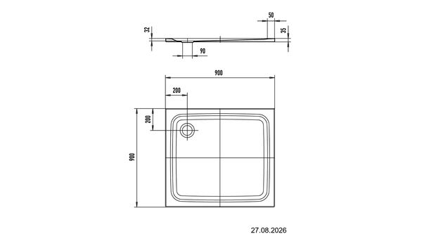 Receveur de douche Alterna ecoplan 90 x 90 cm Blanc image number 2