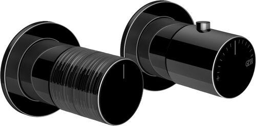 Duschenmischer Endmontageset Gessi Habito black metal trame