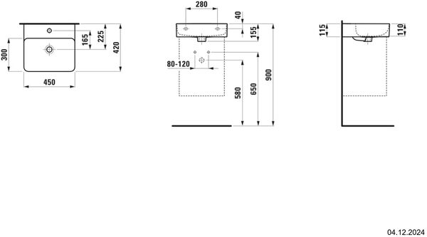 Handwaschbecken Laufen Val 45 x 42 cm Weiss image number 1