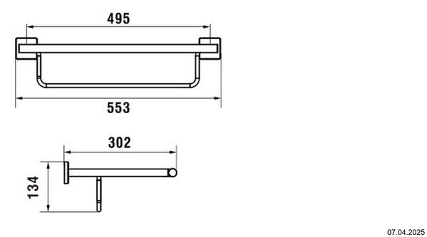 Barre &agrave; linge Laufen Niara S Acier inoxydable mat PVD image number 1