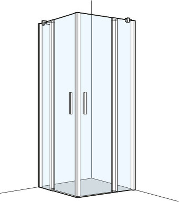 Cabina diagonale Koralle S400 Plus, 87,5 - 89/72,5 - 74 cm, fianco corto a sinistra, porte a image number 0