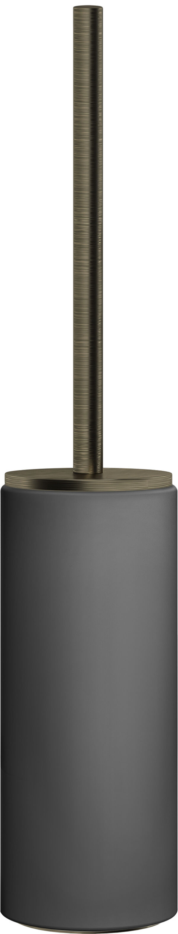 Portaspazzola Gessi Anello, supporto in vetro nero opaco, modello d'appoggio image number 0