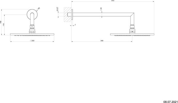 Regenbrause Gessi Anello / Ingranaggio ½" Finox image number 1